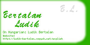 bertalan ludik business card